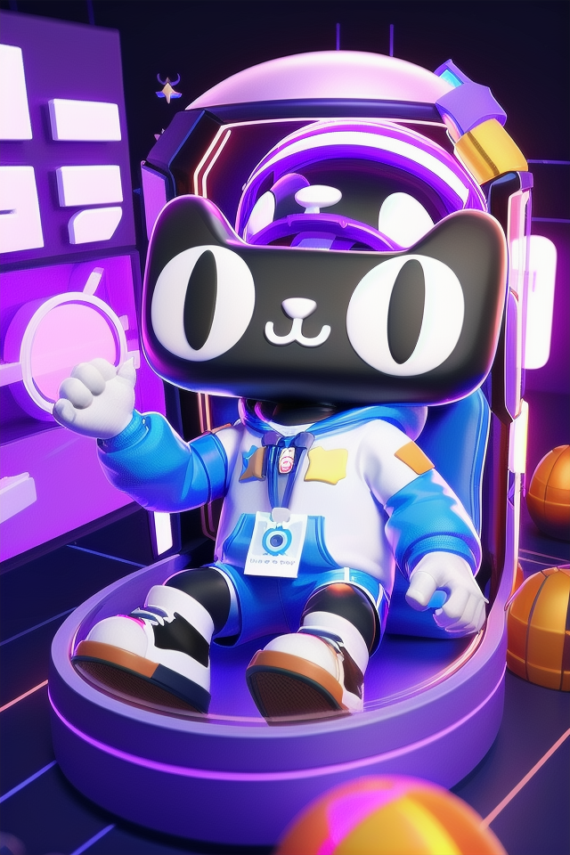 12970-1915852840-tianmao0623,black cat,masterpiece,best quality,Rich details,C4D modeling,octane render,Astronaut,floating in space,claw machine,.png
